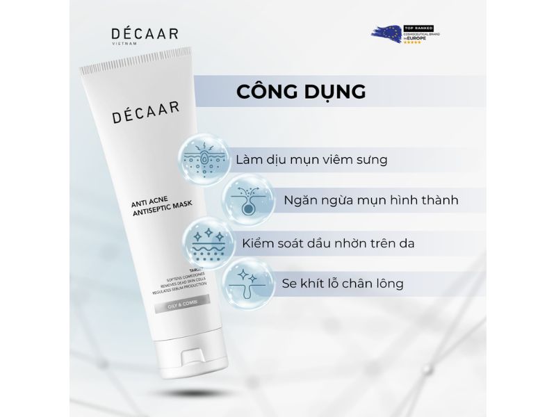 Công dụng Anti Acne Antiseptic Mask của Décaar